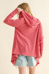 Thermal Hooded Open Front Cardigan with Pockets And the Why
